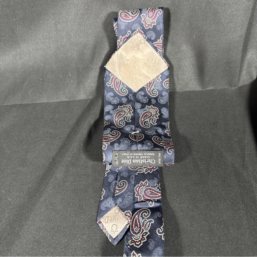 Dior Blue and Red Paisley Tie Accessories